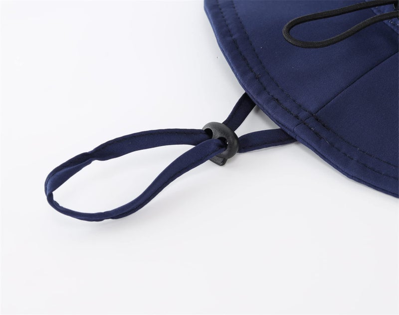 Connectyle Menâ€™s Outdoor Mesh Boonie Sun Hat Summer Wide Brim UV Protection Fishing Hat Safari Cap Navy Blue - Image 5